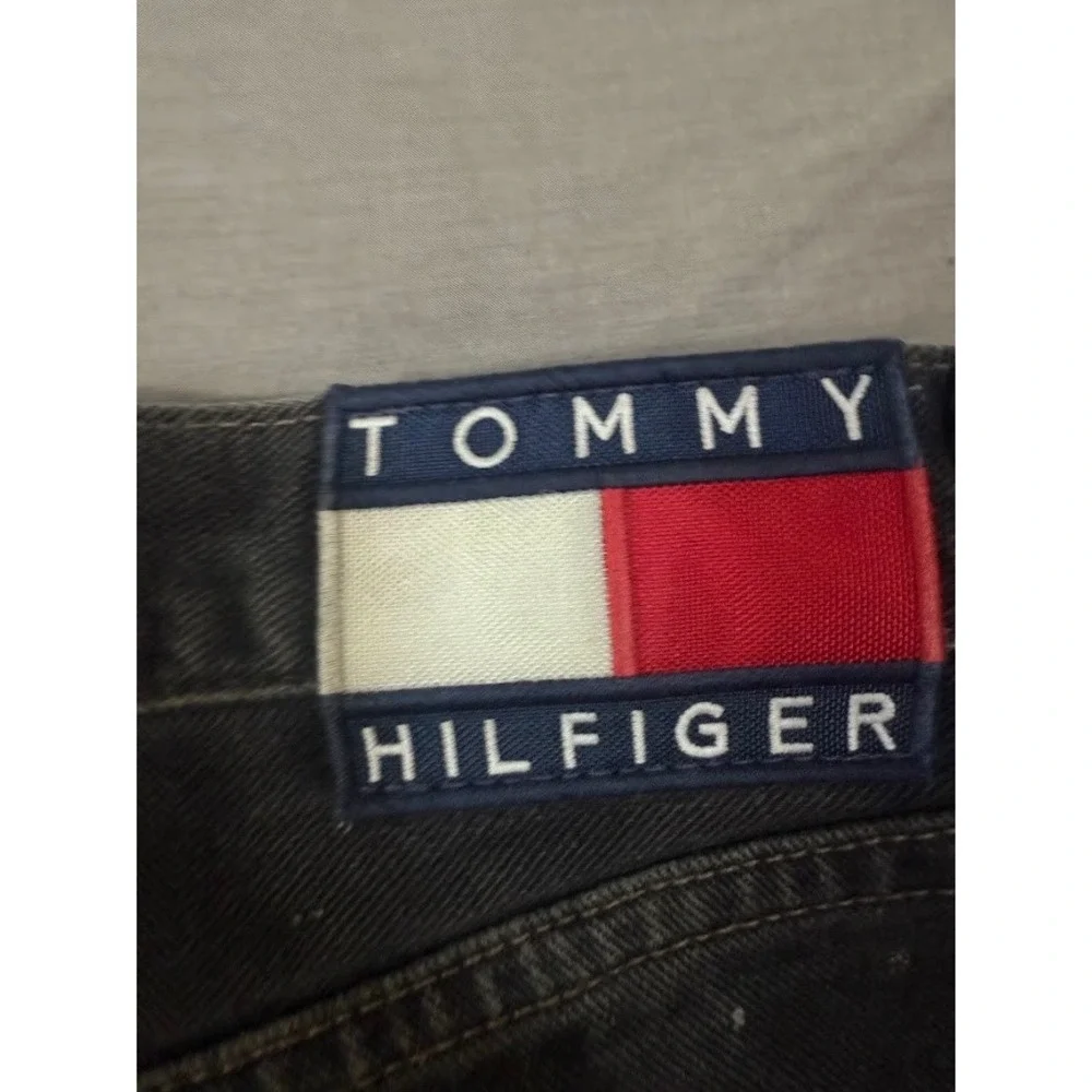 Vintage Tommy Jeans Mens Black Dark Wash‎ Straight Denim Jeans Size 34X28.